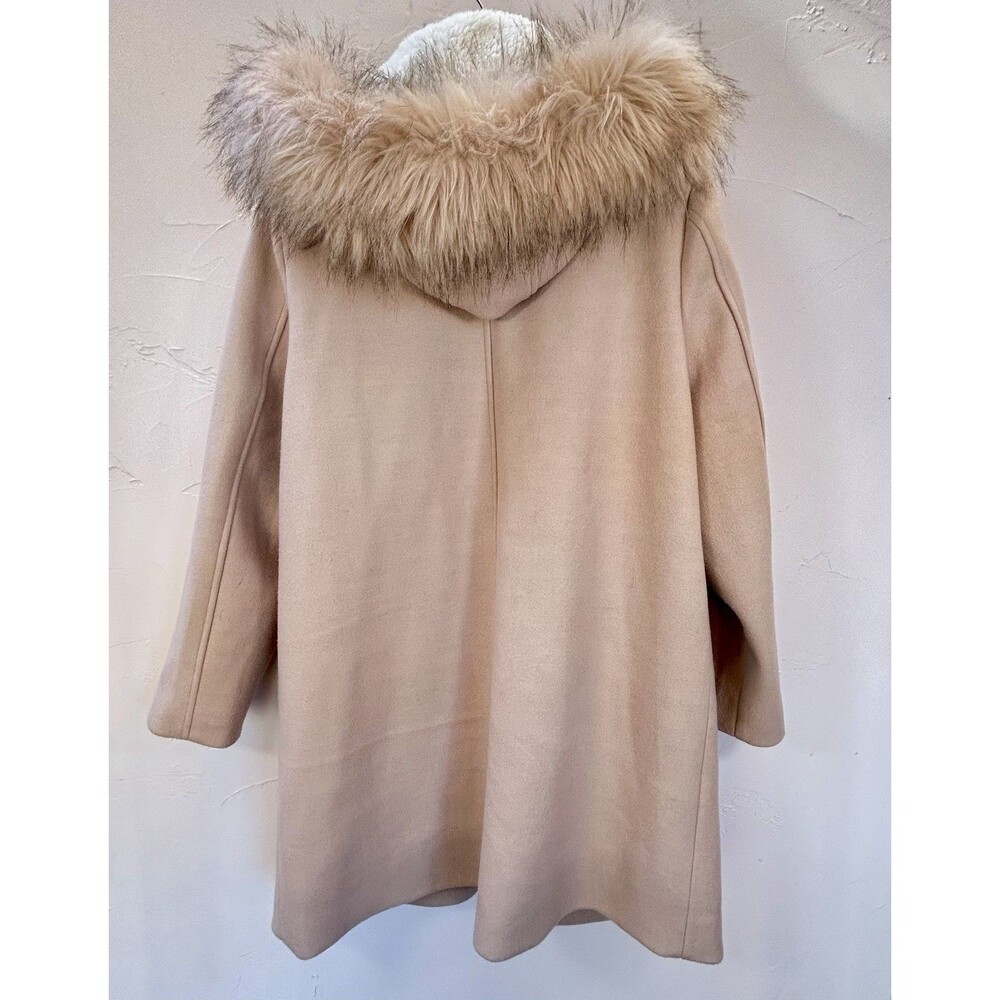 Nine West Parka Coat Jacket Faux Fur Trim Hood Pinkish-Beige Women's XL - Picture 2 of 16